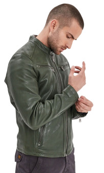 GAFINO - Blouson cuir motard homme DAYTONA