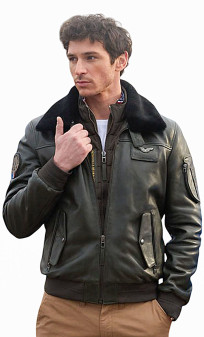 Rafal Ycon Blouson Cuir Homme Aviateur  Patrouille De France