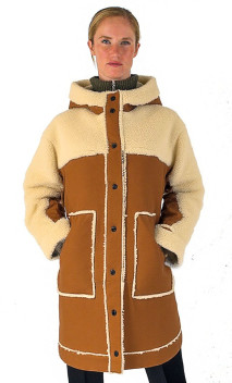 Tiarella Manteau Cuir Peau Lainée Giorgio