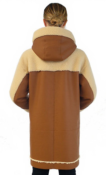 Tiarella Manteau Cuir Peau Lainée Giorgio