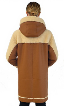 Tiarella Manteau Cuir Peau Lainée Giorgio