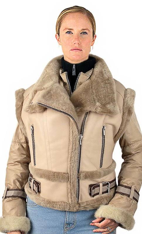 Davis Perfecto Femme Peau Lainée Avec Doudoune Akhesa