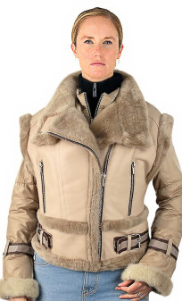 Davis Perfecto Femme Peau Lainée Avec Doudoune Akhesa