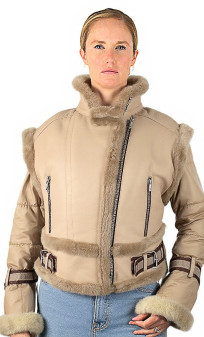 Davis Perfecto Femme Peau Lainée Avec Doudoune Akhesa