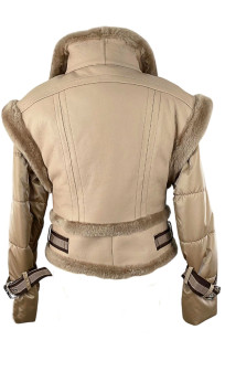 Davis Perfecto Femme Peau Lainée Avec Doudoune Akhesa