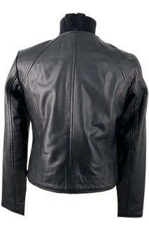 Samanta Blouson Cuir Femme Black Lines