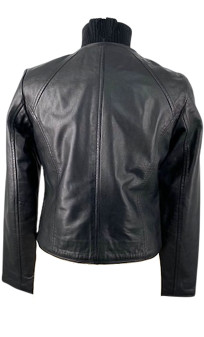 Samanta Blouson Cuir Femme Black Lines