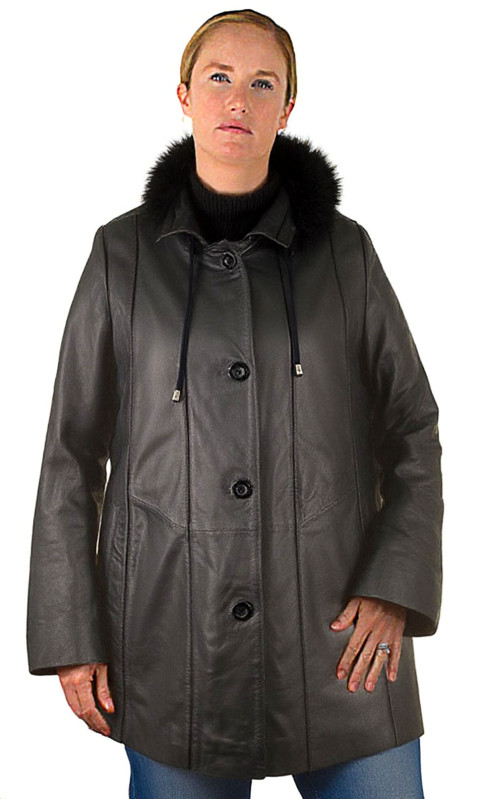 Leucojum Veste Cuir Femme Giorgio