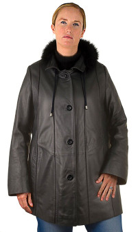 Leucojum Veste Cuir Femme Giorgio