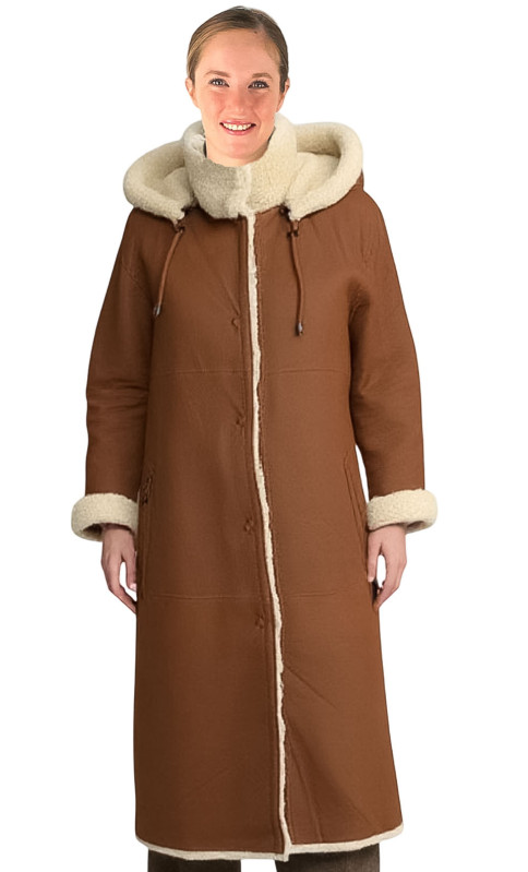 Giorgiana Manteau Long Réversible Femme Agneau Levinsky