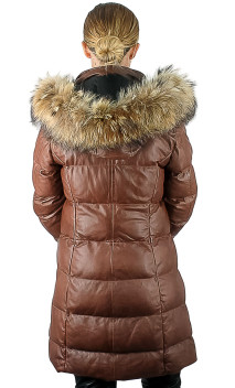 Careli Doudoune Cuir Femme Rose Garden