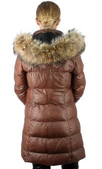 Careli Doudoune Cuir Femme Rose Garden