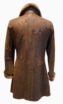 LS112 Manteau Peau Lainée Femme