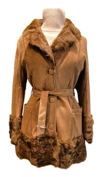 Melodi Manteau Lapin Retourné Femme