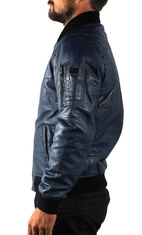 Blouson En Cuir Denkan Gris - Taille L/40 - Occasion En Très Bon état