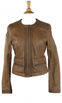 Blouson Cuir Guest Marisa Camel