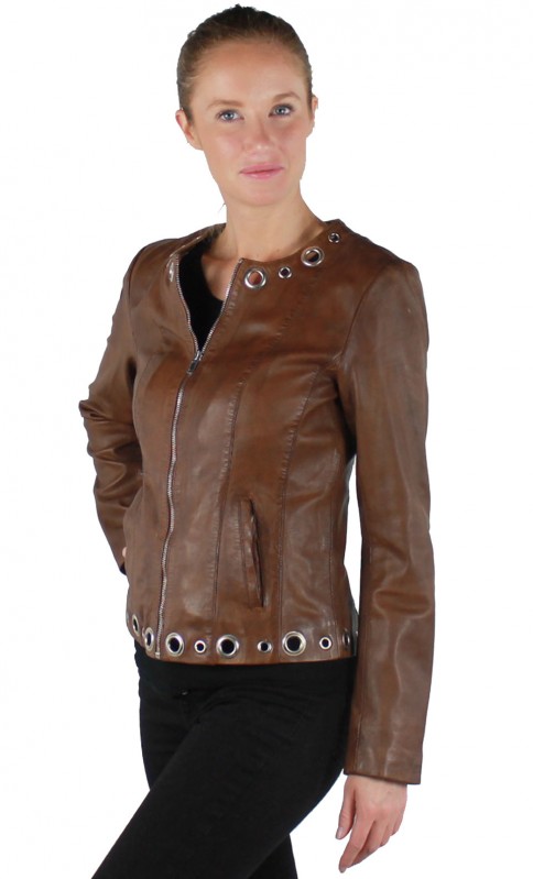 blouson de cuir femme
