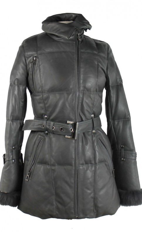 Veste 3/4 En Cuir Et Soie Jean-Claude Jitrois - Collection Massai - Taille 38 - Occasion Très Bon état