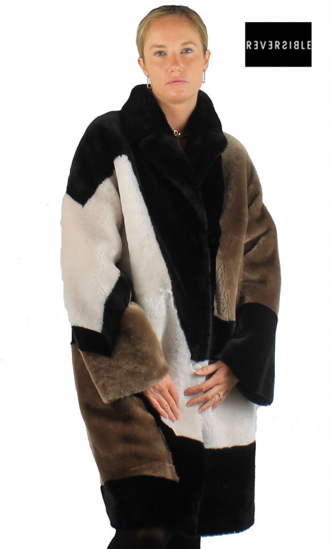 Manteau Peau Lainée Femme Reversible Tricia