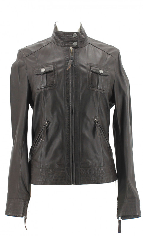Blouson Cuir Begonia Marron Oakwood