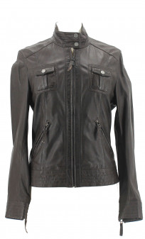 Blouson Cuir Begonia Marron Oakwood