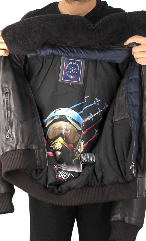 Blouson Rafal Ycon Blouson Aviateur Cuir Noir Patrouille De France