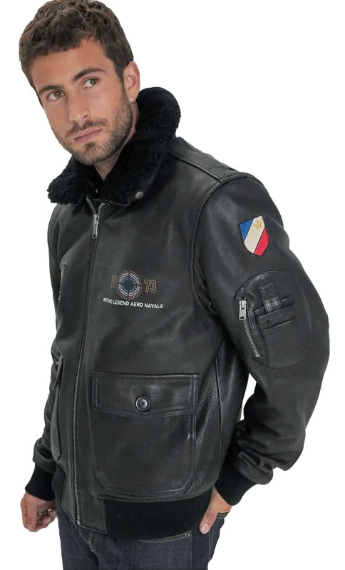 Blouson Cuir Moto Homme Style Police - Marque Avirex - Taille L - Neuf Sans étiquettes