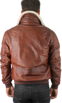 Pilote Blouson Cuir Homme Aviateur Black Lines