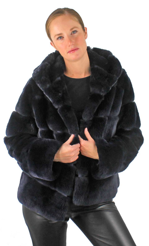 Manteau En Vison D'élevage Levinsky Copenhagen - Noir, Taille 42-44, Neuf (avec Défauts éventuels)