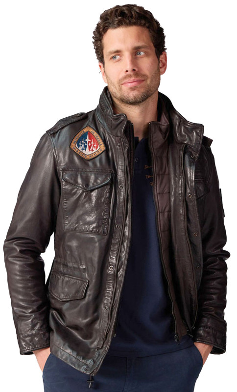 Veste En Cuir Homme Style Moto - Marque Indiana Polis - Taille XL - Occasion En Très Bon état